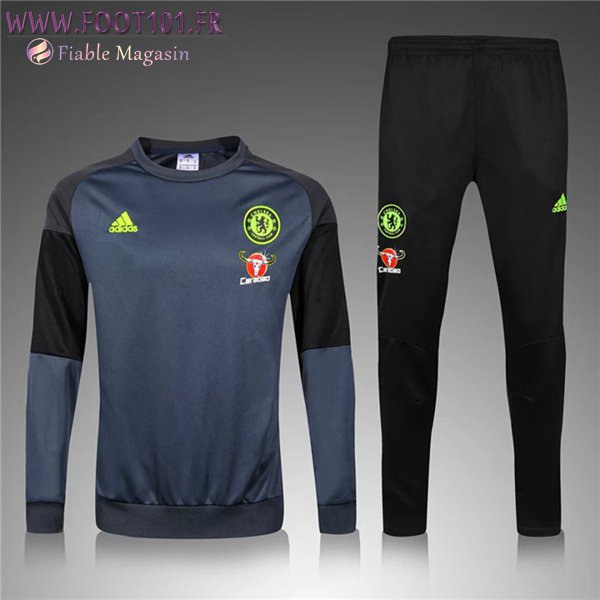 Ensemble Survetement Enfant FC Chelsea Gris/Noir 2016 2017 Ensemble Survetement Enfant FC Chelsea Gris/Noir 2016 2017