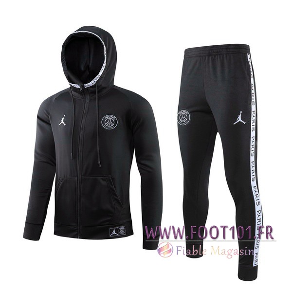 Veste A Capuche Survetement Foot Paris PSG Jordan Noir 2019/2020