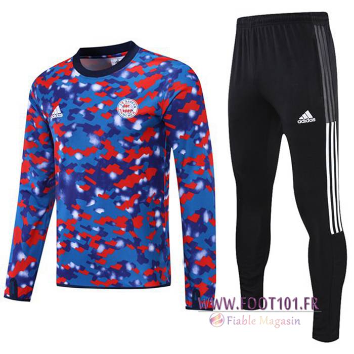 Ensemble Survetement de Foot Bayern Munich Bleu/Rouge 2021/2022 Ensemble Survetement de Foot Bayern Munich Bleu/Rouge 2021/2022