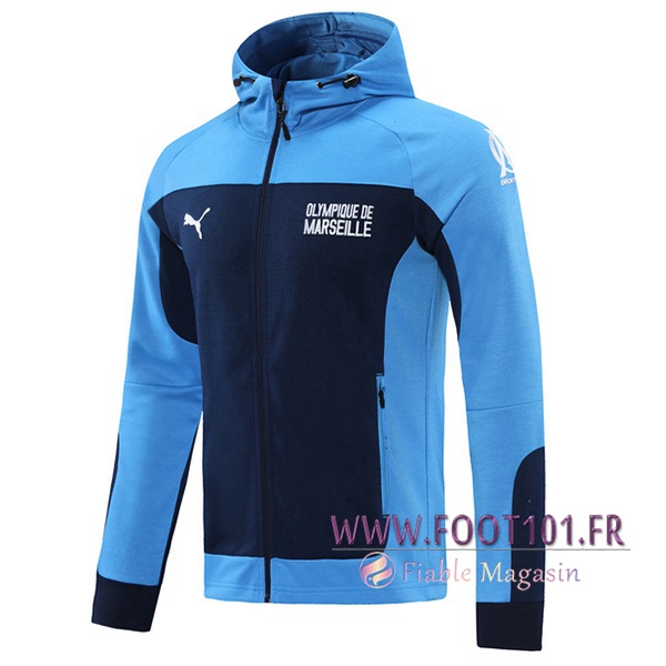 Veste A Capuche Marseille Bleu Marin 2020/2021 Veste A Capuche Marseille Bleu Marin 2020/2021
