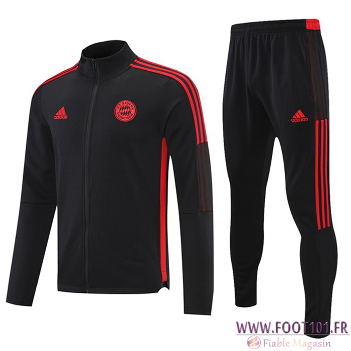 Ensemble Survetement de Foot - Veste Bayern Munich Rouge/Noir 2021/2022 Ensemble Survetement de Foot - Veste Bayern Munich Rouge/Noir 2021/2022