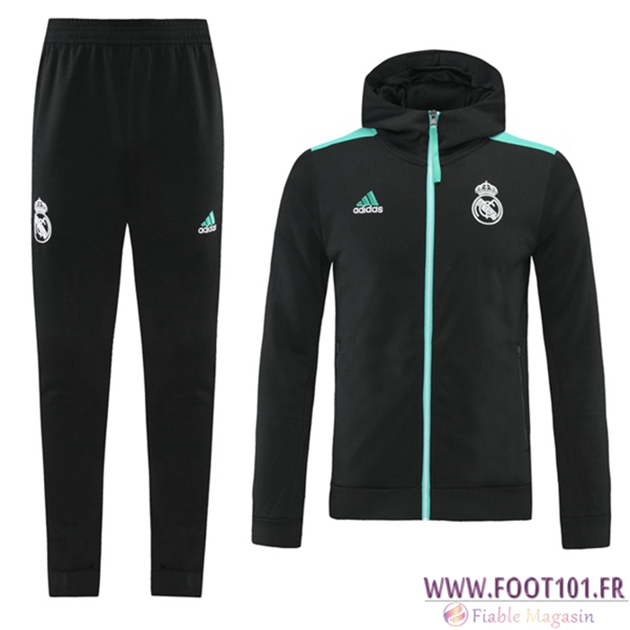 Ensemble Veste A Capuche Survetement - Veste Real Madrid Noir/Vert 2021/2022 Ensemble Veste A Capuche Survetement - Veste Real Madrid Noir/Vert 2021/2022