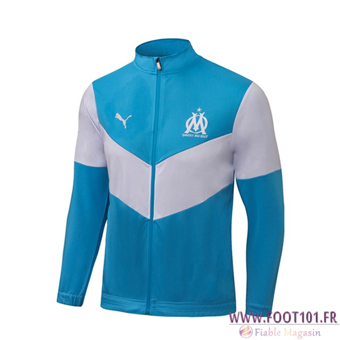 Nouveaux Veste Foot Marseille OM Bleu/Blanc 2021/2022 Nouveaux Veste Foot Marseille OM Bleu/Blanc 2021/2022