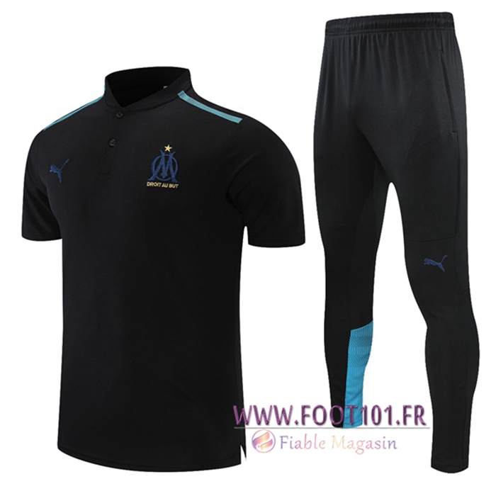 Ensemble Polo Marseille OM + Pantalon Noir/Bleu 2021/2022 Ensemble Polo Marseille OM + Pantalon Noir/Bleu 2021/2022