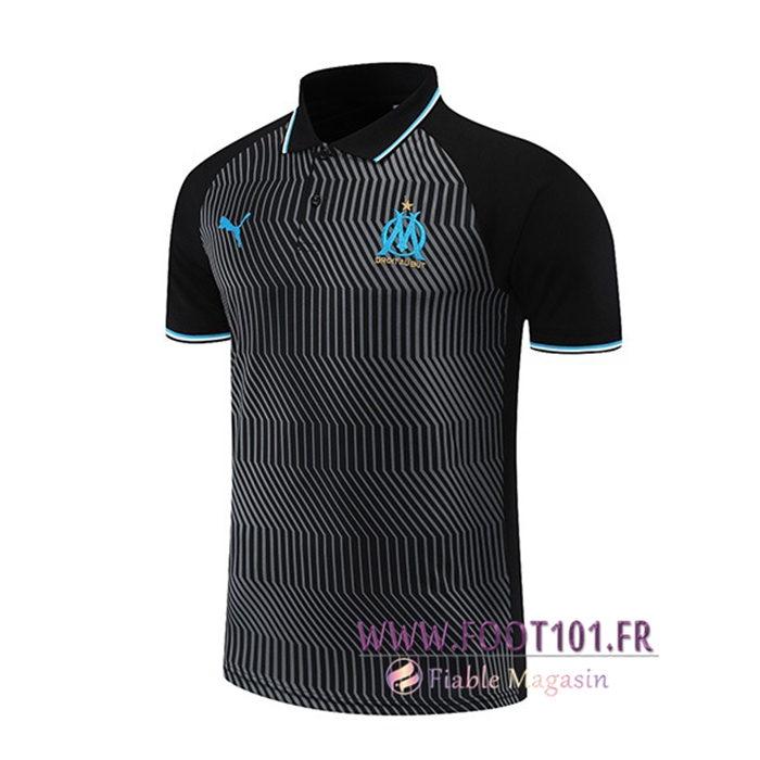 Polo Foot Marseille OM Gris/Noir 2021/2022 Polo Foot Marseille OM Gris/Noir 2021/2022