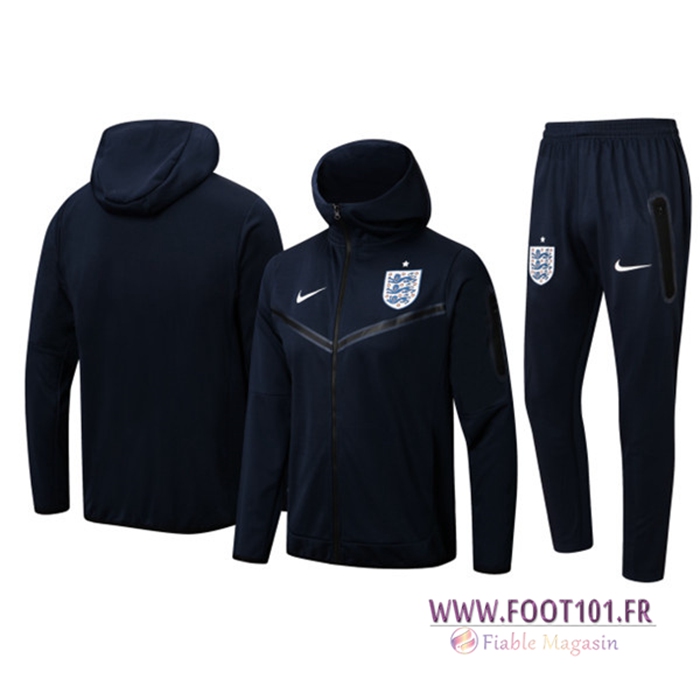 Ensemble Veste A Capuche Survetement Foot Angleterre Bleu Marin 2022/2023 Ensemble Veste A Capuche Survetement Foot Angleterre Bleu Marin 2022/2023