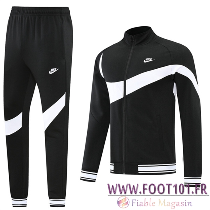 Ensemble Veste Survetement de Foot Nike Noir/Blanc 2022/2023 Ensemble Veste Survetement de Foot Nike Noir/Blanc 2022/2023