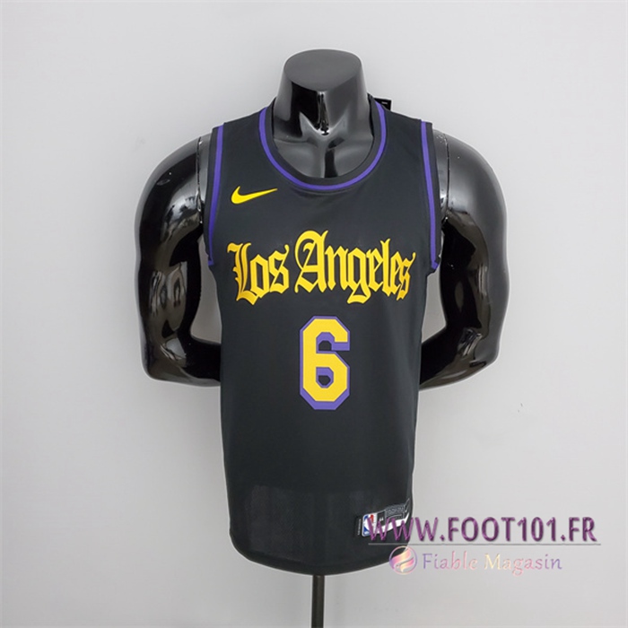 Maillot Los Angeles Lakers (James #6) 2021 Noir Maillot Los Angeles Lakers (James #6) 2021 Noir