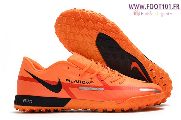 Nike Chaussures de Foot React Phantom GT2 Pro TF Orange Nike Chaussures de Foot React Phantom GT2 Pro TF Orange