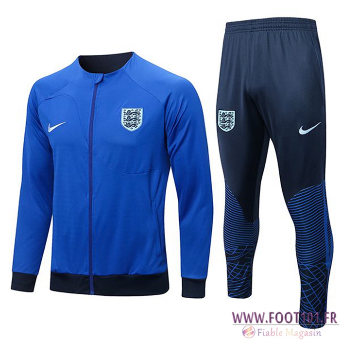 Ensemble Survetement de Foot - Veste Angleterre Bleu 2022/2023 Ensemble Survetement de Foot - Veste Angleterre Bleu 2022/2023