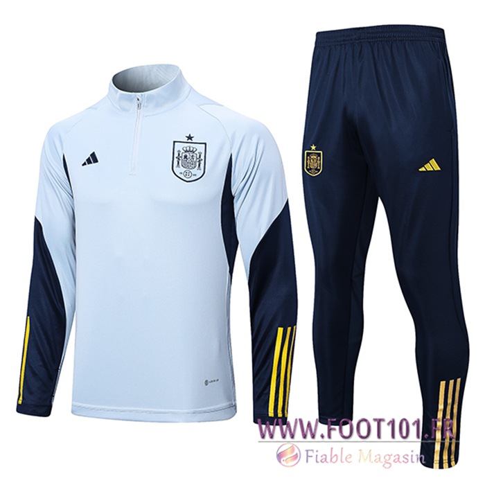 Ensemble Survetement de Foot Espagne Bleu Clair 2022/2023