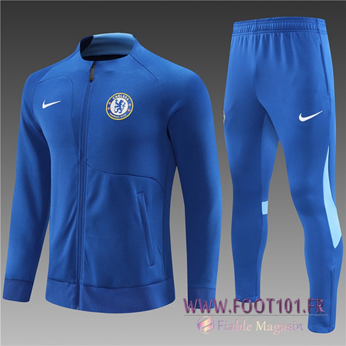 Ensemble Survetement de Foot - Veste FC Chelsea Enfant Bleu 2022/2023 Ensemble Survetement de Foot - Veste FC Chelsea Enfant Bleu 2022/2023