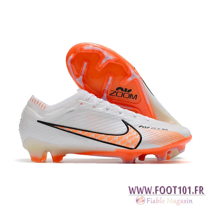 Nike Chaussures de Foot Air Zoom Mercurial Vapor XV Elite FG Blanc/Orange  Nike Chaussures de Foot Air Zoom Mercurial Vapor XV Elite FG Blanc/Orange