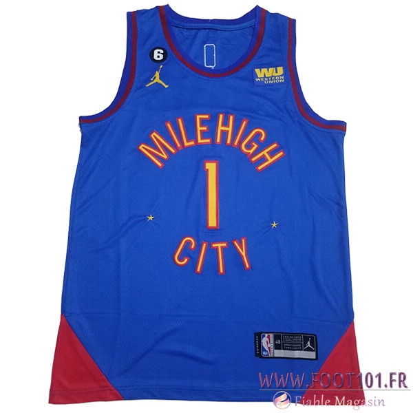 Maillot Denver Nuggets (PORTER JR. #1) 2023/24 Bleu  Maillot Denver Nuggets (PORTER JR. #1) 2023/24 Bleu