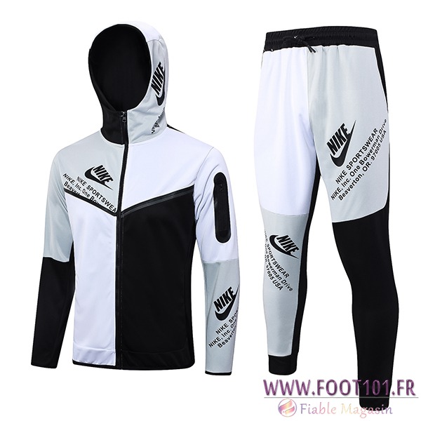 Ensemble Survetement Veste A Capuche Coupe-Vent Nike Noir/Blanc 2023/2024 Ensemble Survetement Veste A Capuche Coupe-Vent Nike Noir/Blanc 2023/2024
