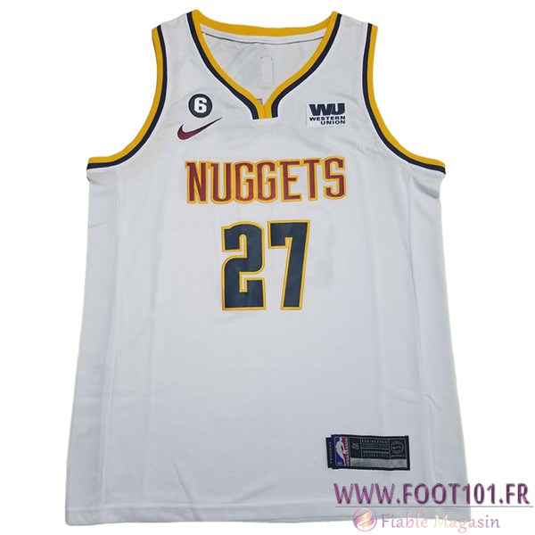 Maillot Denver Nuggets (MURRAY #27) 2023/24 Blanc -03  Maillot Denver Nuggets (MURRAY #27) 2023/24 Blanc -03
