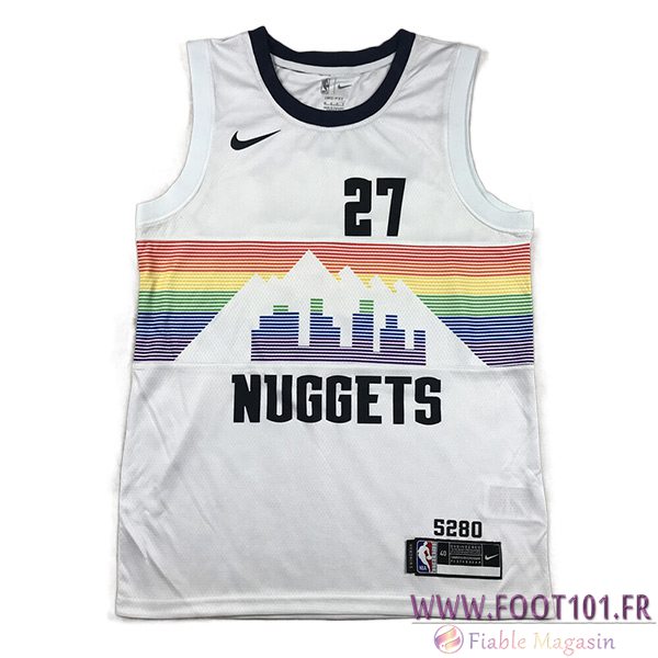 Maillot Denver Nuggets (MURRAY #27) 2023/24 Blanc -02  Maillot Denver Nuggets (MURRAY #27) 2023/24 Blanc -02