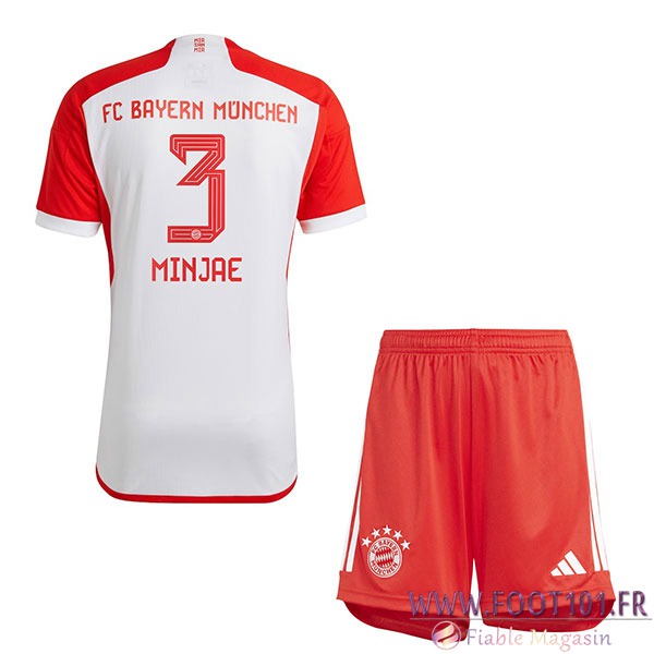 Maillot de Foot Bayern Munich (MINJAE #3) Enfants 2023/2024 Domicile