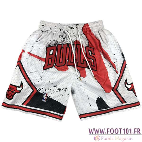 Shorts NBA Chicago Bulls 2023/24 Blanc/Rouge  Shorts NBA Chicago Bulls 2023/24 Blanc/Rouge