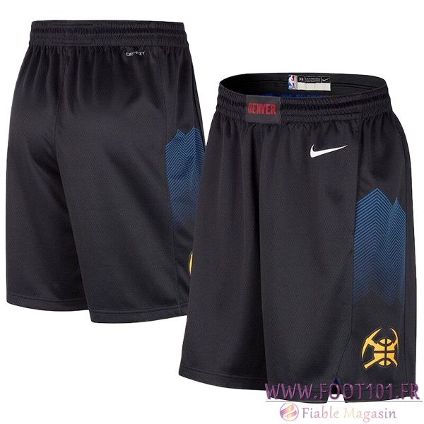 Shorts NBA Denver Nuggets 2023/24 Noir/Bleu  Shorts NBA Denver Nuggets 2023/24 Noir/Bleu