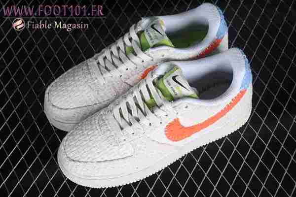 Nike Air Force 1'07 Low Blanc/Orange/Vert/Bleu DV2112-001 Nike Air Force 1'07 Low Blanc/Orange/Vert/Bleu DV2112-001