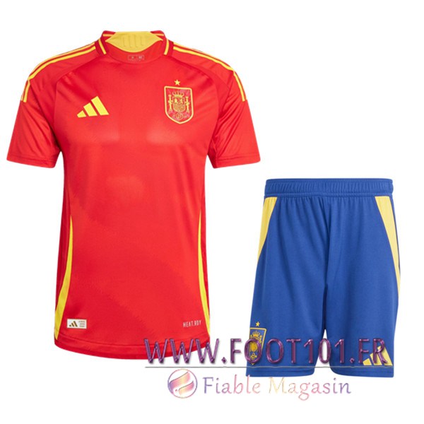 Maillot de Foot Espagne Enfant Domicile UEFA Euro 2024  Maillot de Foot Espagne Enfant Domicile UEFA Euro 2024