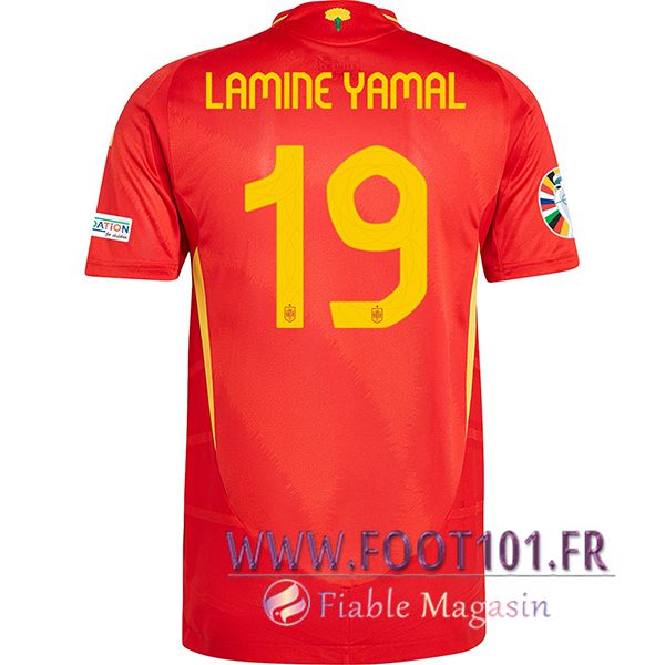 Maillot de Foot Espagne (LAMINE YAMAL #19) UEFA Euro 2024 Domicile  Maillot de Foot Espagne (LAMINE YAMAL #19) UEFA Euro 2024 Domicile