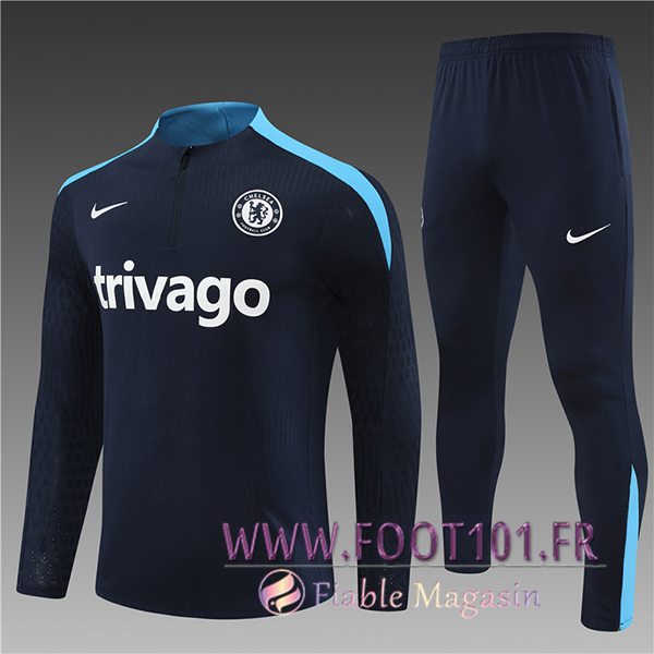 Ensemble Survetement de Foot FC Chelsea Enfant Bleu Foncé 2024/2025 Ensemble Survetement de Foot FC Chelsea Enfant Bleu Foncé 2024/2025