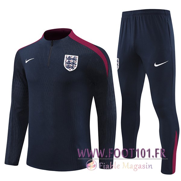 Ensemble Survetement de Foot Angleterre Bleu Foncé 2024/2025 Ensemble Survetement de Foot Angleterre Bleu Foncé 2024/2025