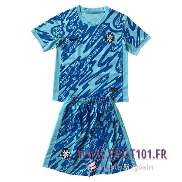 Maillot de Foot Pays-Bas Enfant Gardien De But Bleu Clair 2024/2025 Maillot de Foot Pays-Bas Enfant Gardien De But Bleu Clair 2024/2025