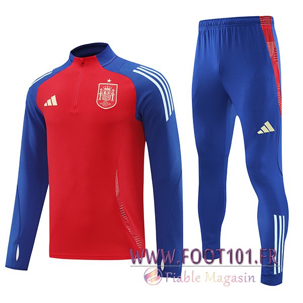 Ensemble Survetement de Foot Espagne Rouge/Bleu 2024/2025