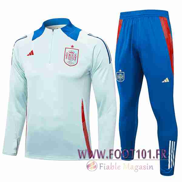 Ensemble Survetement de Foot Espagne Bleu Clair 2024/2025 -02