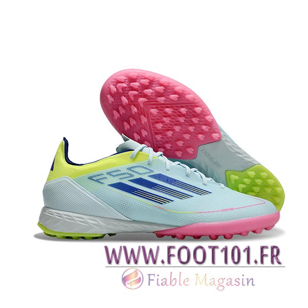 Adidas Chaussures de Foot F50 PRO TF Bleu/Noir/Jaune Adidas Chaussures de Foot F50 PRO TF Bleu/Noir/Jaune
