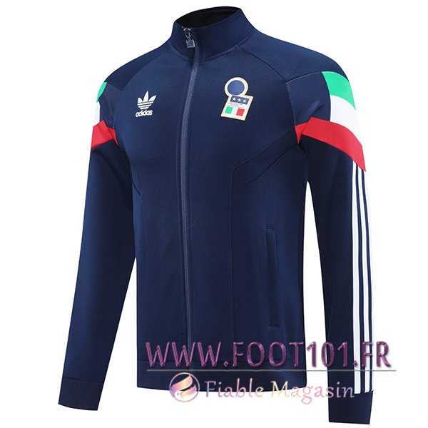 Veste Foot Italie Bleu Marine 2024/2025 Veste Foot Italie Bleu Marine 2024/2025