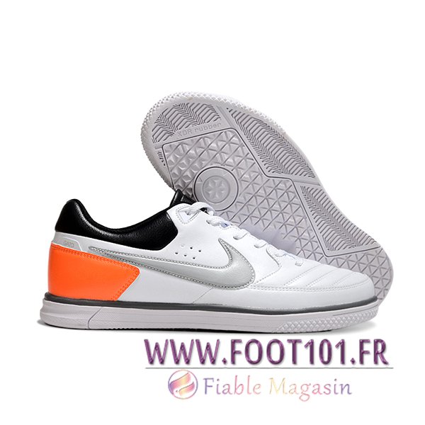 Nike Chaussures de Foot Gato IC Blanc/Gris/Noir/Orange Nike Chaussures de Foot Gato IC Blanc/Gris/Noir/Orange