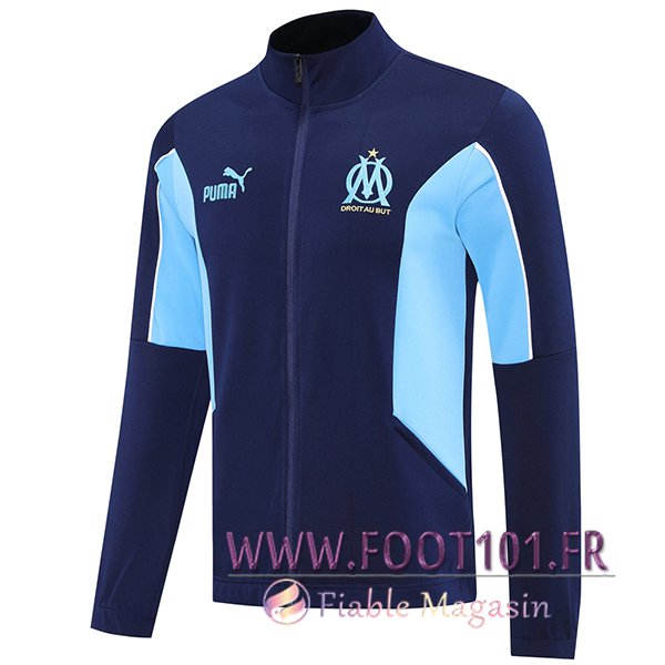 Veste Foot Marseille Bleu Royal 2025/2026 Veste Foot Marseille Bleu Royal 2025/2026
