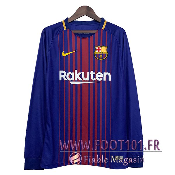 Maillot de Foot FC Barcelone Retro Domicile Manches Longues 2017/2018  Maillot de Foot FC Barcelone Retro Domicile Manches Longues 2017/2018