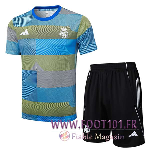 Ensemble Training T-Shirts Real Madrid Bleu/Vert 2025/2026 Ensemble Training T-Shirts Real Madrid Bleu/Vert 2025/2026