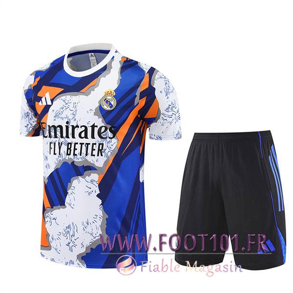 Ensemble Training T-Shirts Real Madrid Blanc/Bleu/Orange 2025/2026 Ensemble Training T-Shirts Real Madrid Blanc/Bleu/Orange 2025/2026
