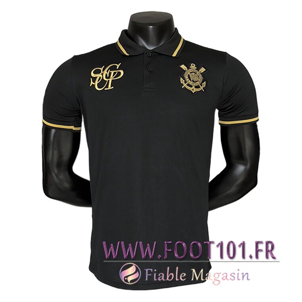 Polo Foot Corinthians Noir/Jaune 2025/2026 Polo Foot Corinthians Noir/Jaune 2025/2026