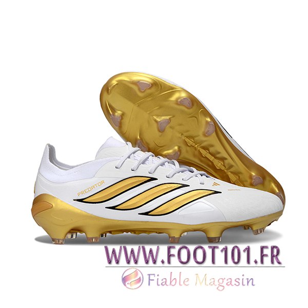 Adidas Chaussures de Foot 26 Predator Elite FG Blanc/Jaune Adidas Chaussures de Foot 26 Predator Elite FG Blanc/Jaune